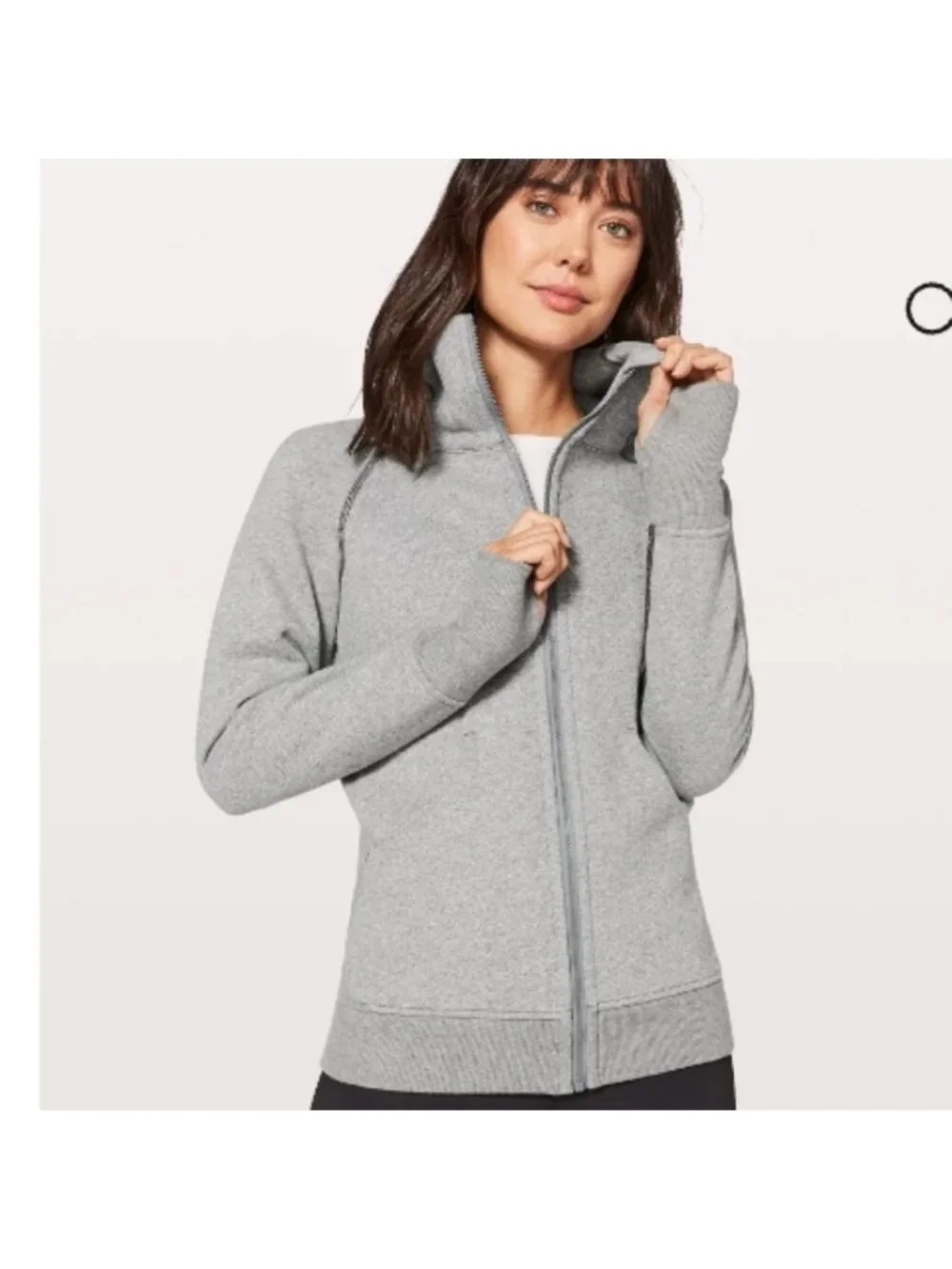 Lululemon Scuba HoodieClassic Cotton Fleece heathered Speckled Medium Grey
